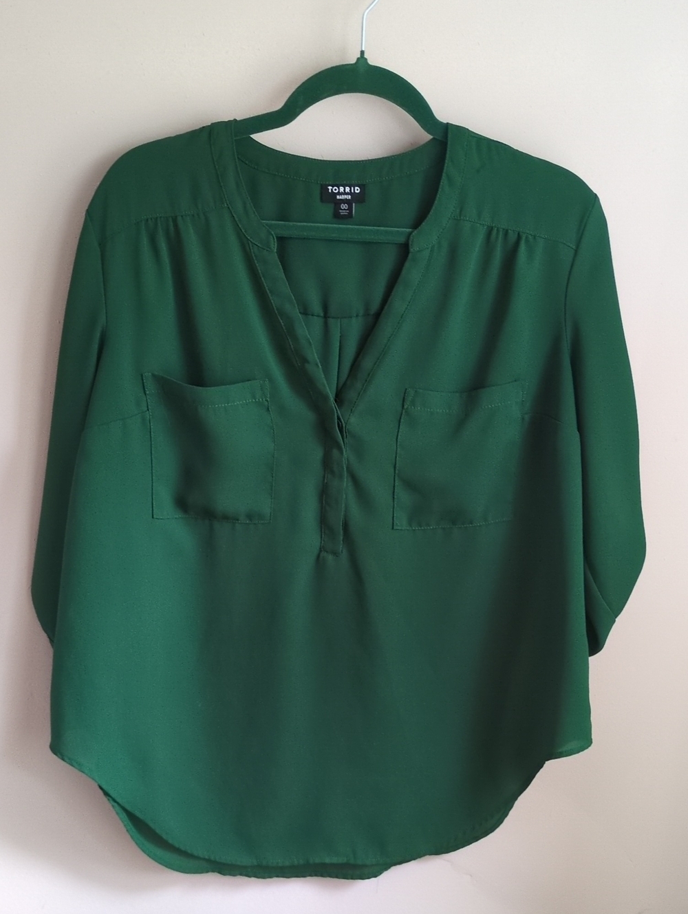 torrid Emerald Green V-Neck Blouse